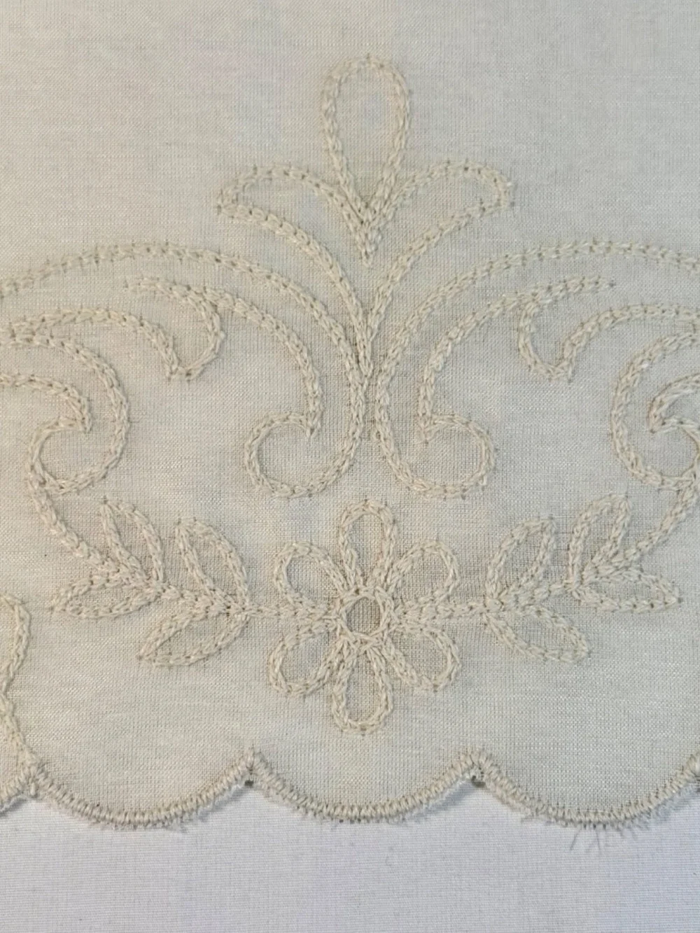 Set 4 NOS Brode Main French Linen Placemats & Napkins Hand Embroidered Unused